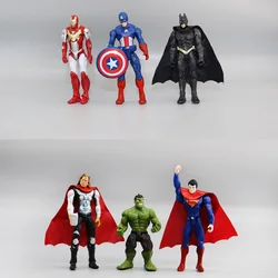 6PCS Avengers Iron Man Batman Hulk Doll Christmas Handmade Toys Children's Birthday Gift Action Figure