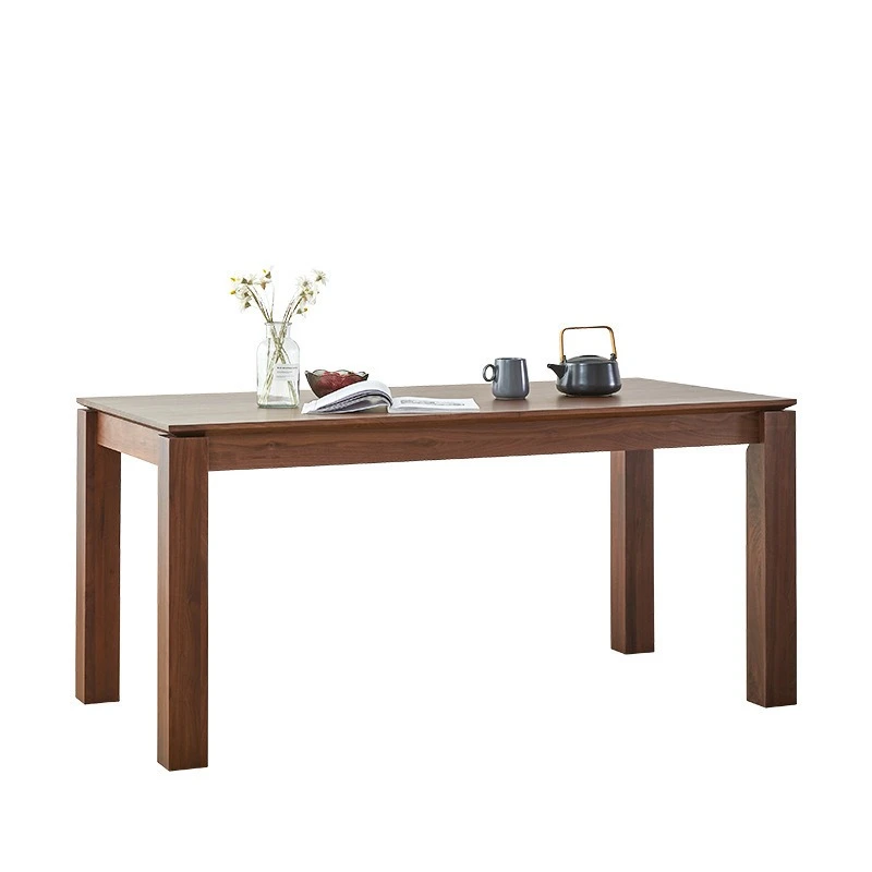 

North American black walnut, all solid wood dining table, light luxury and simple, living room desk, Nordic log rectangular