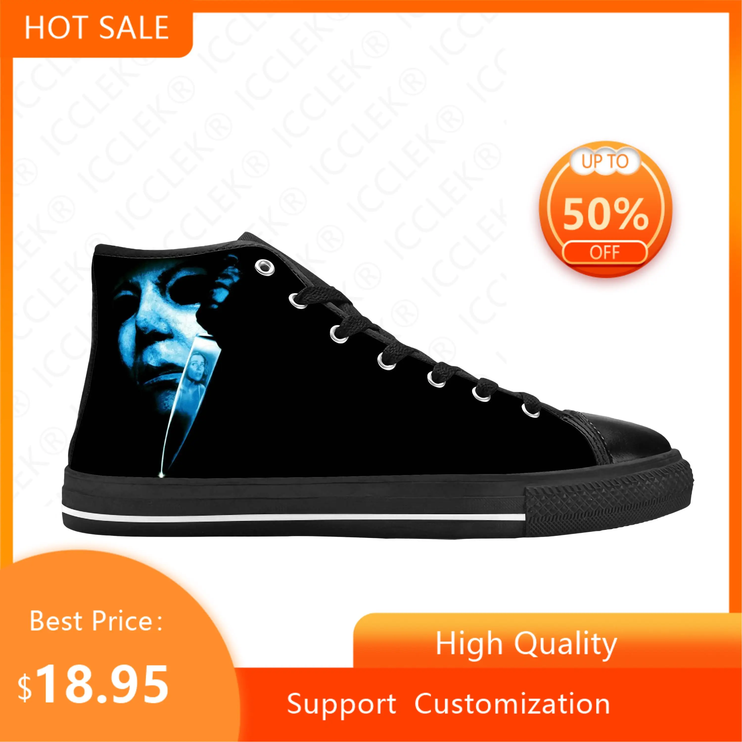 Hot Myers Horror Scary Movie Gothic Halloween Michael Casual Shoes High Top Comfortable Breathable Mens Womens Teenager Sneakers