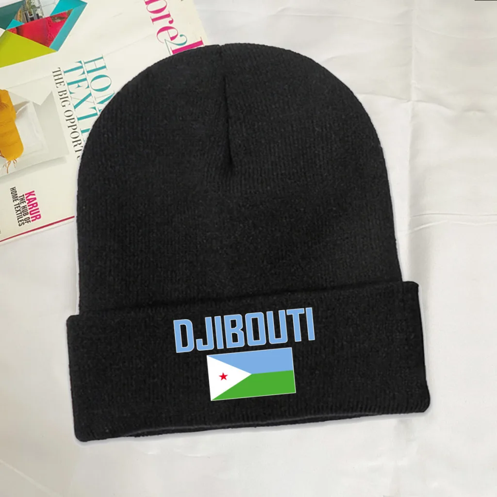 DJIBOUTI Country Flag Top Print Men Women Unisex Knitted Hat Winter Autumn Beanie Cap Warm Bonnet