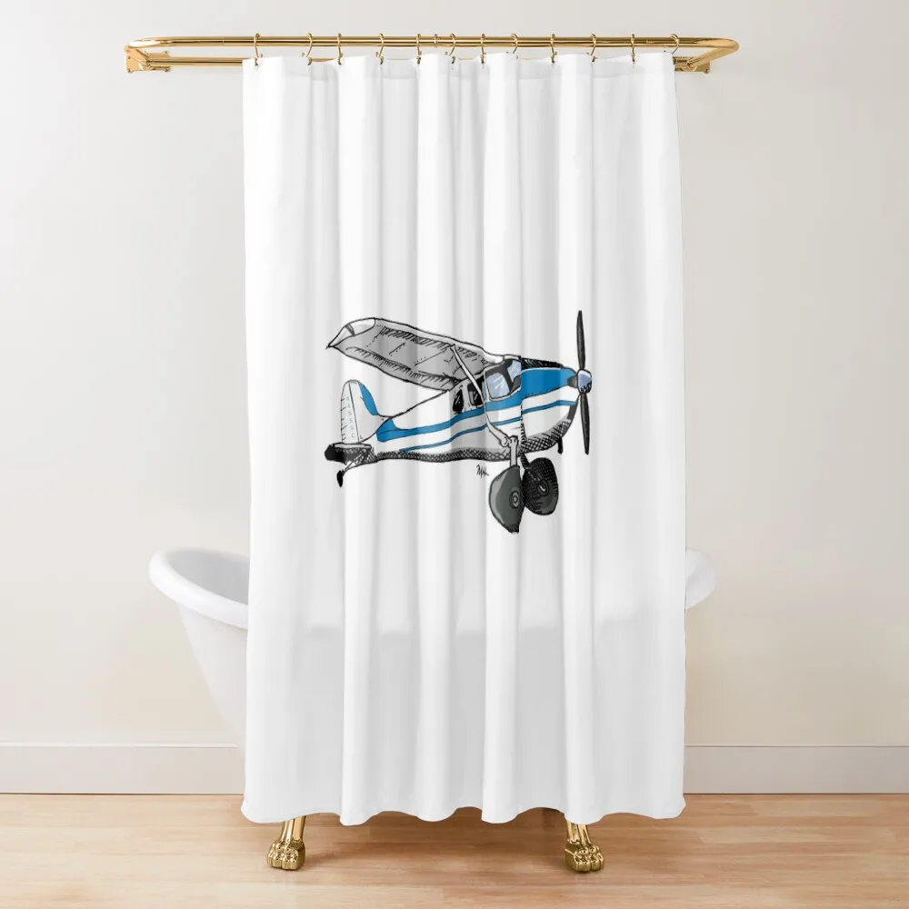 Cessna 170 B N4555C Shower Curtain Shower For Bathroom Washable Waterproof Fabric Shower Curtain