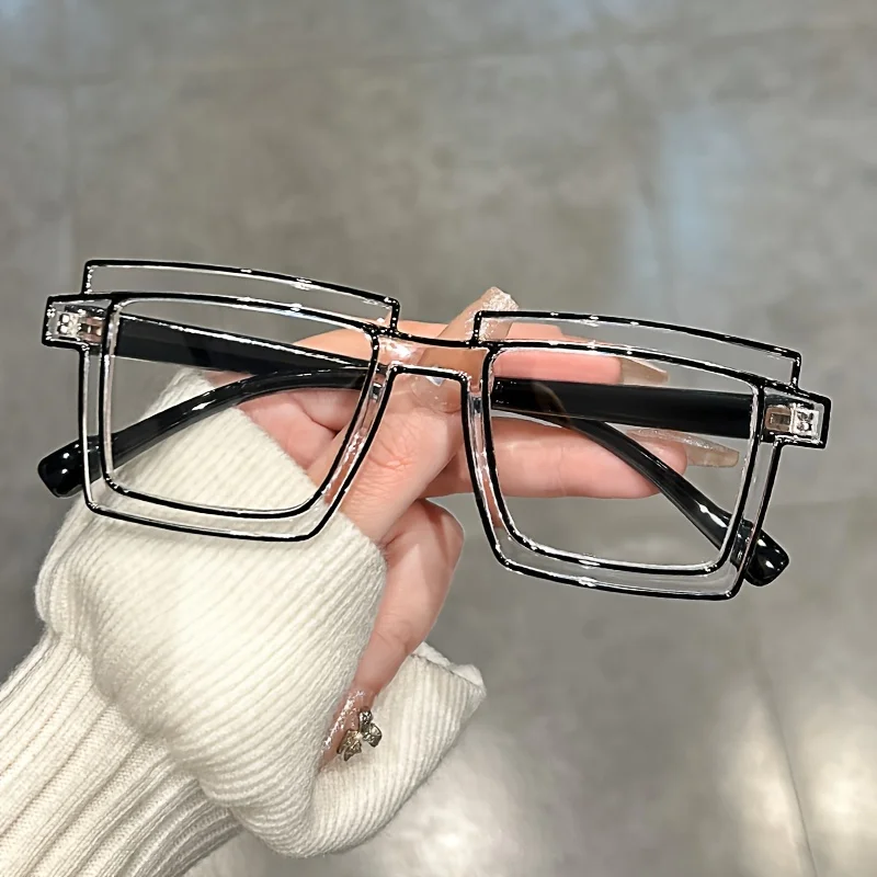 Shining Eye Square Clear Lens Glasses Anime Candy Color Fashion Cosplay Costume Glasses Computer Spectacles For Women Men