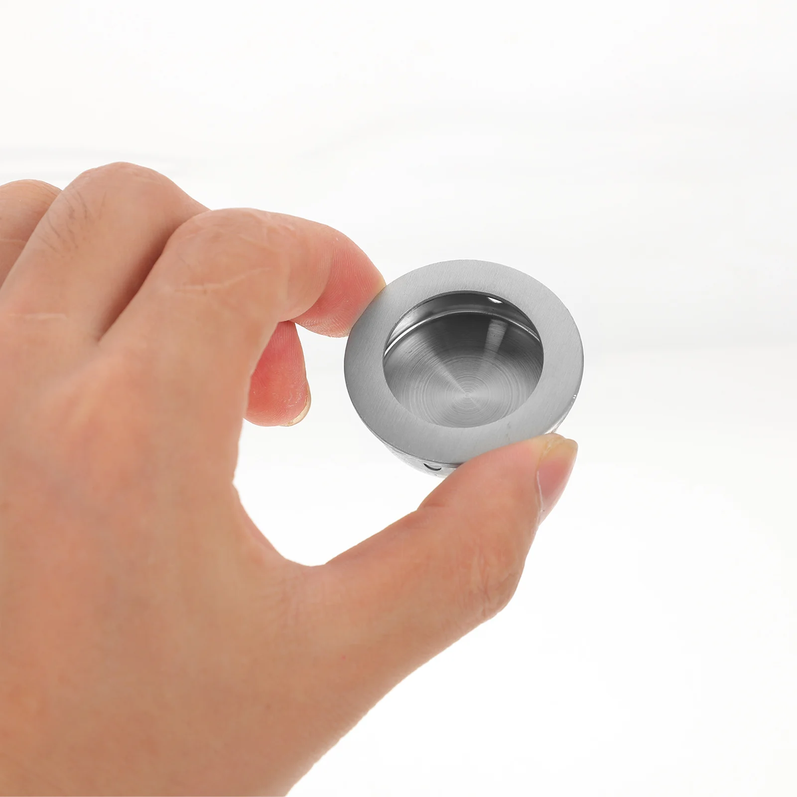 

2Pcs Vintage Circle Clip Handle Recessed Cabinet Door Pull Hidden Groove Safety Grip Pocket Door Handles Cabinet Grip