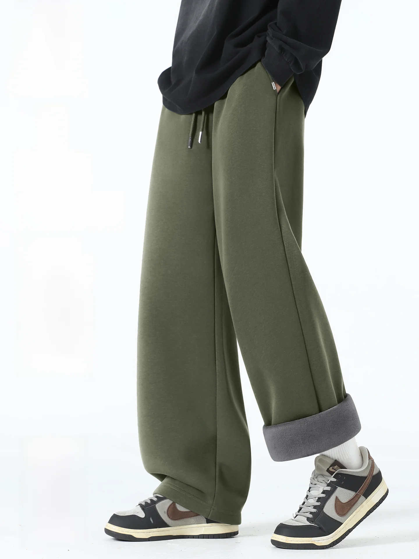 

Мужские повседневные брюки прямого кроя на флисовой подкладке, зимние, теплые, плотные, в стиле милитари, однотонные, для отдыха