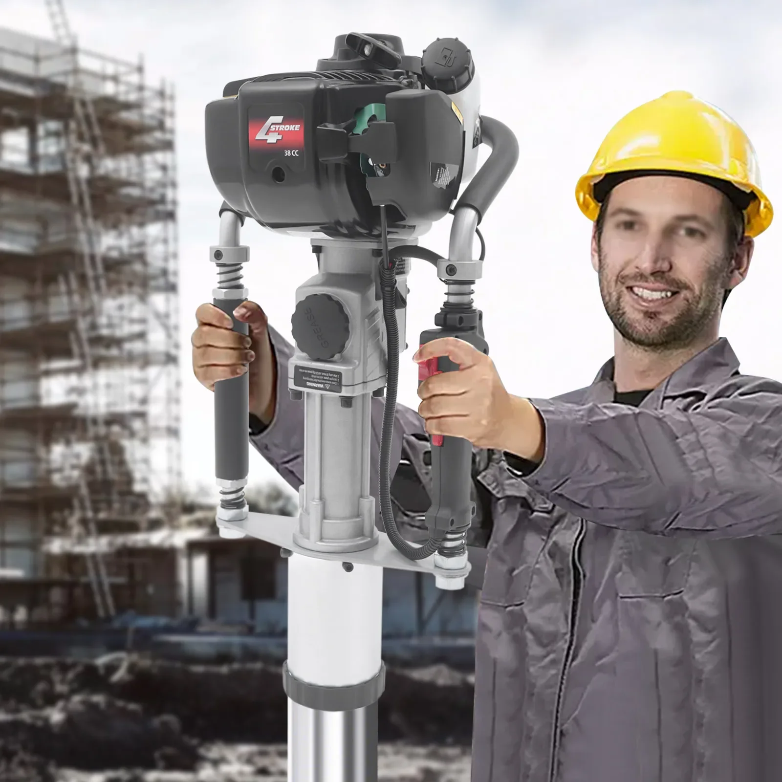 

High-Performance Pile Driver: Durable, Efficient Tool with 1.2KW Power, 37.7cc Engine, and 8500 r/min