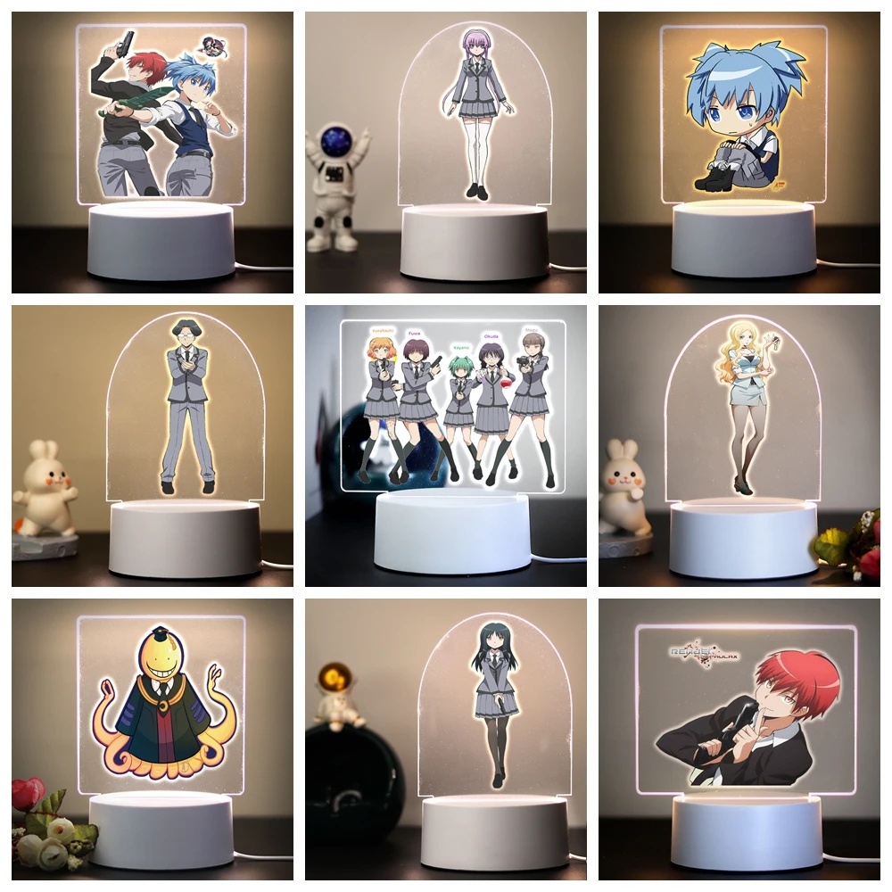 1 pc Comic character Led Table Lamp Valentine'S Day Bedside Lamp Girlfriend Lovers Gift Acrylic Lamp Children's Room