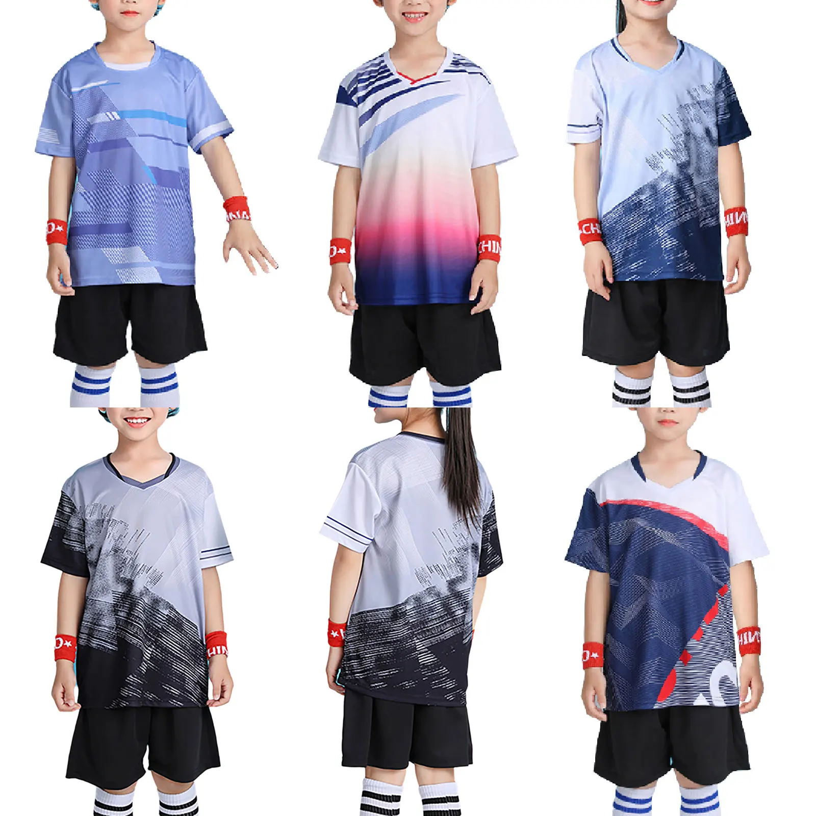 Детская футбольная форма для мальчиков, тренировочный костюм для футбола, бадминтона, стильная футболка с короткими рукавами + шорты, спортивная одежда из 2 предметов