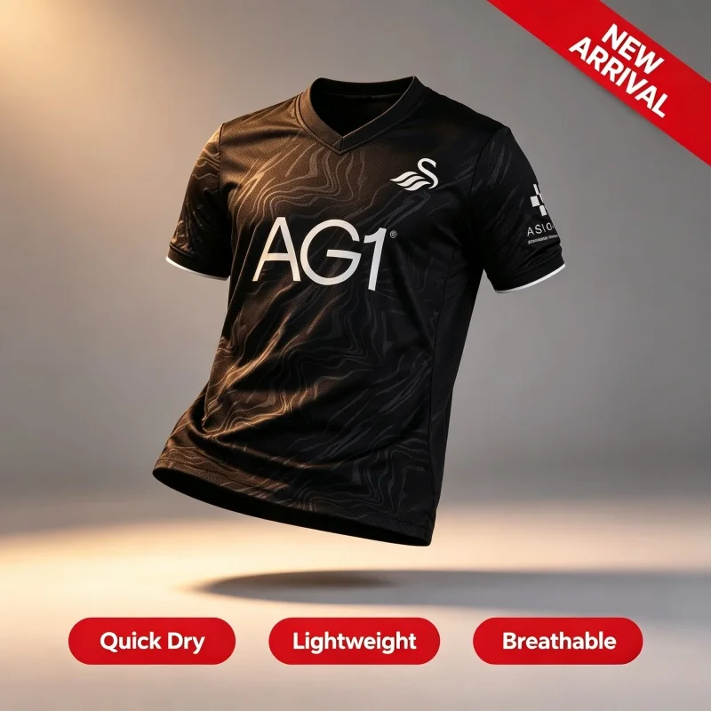 26_27 Swansea City Saison-Fußballtrikot Kurzarm Unisex Fan-Trainings-Sportshirt 3D-Druck Eltern-Kind-T-Shirt – Detail 2
