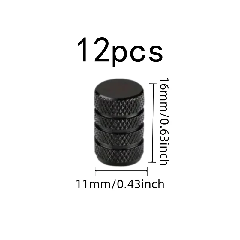 Car Wheel Valve Caps 12 pcs, Easy Screw On Install, Leak Proof Dust Proof, for Daily Vehicle Maintenance