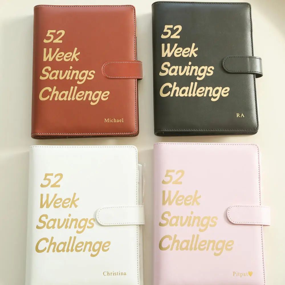 Personalized Custom Name Saving Challenge Binder Cash Envelope Budget Planner Finance Tracker Notebook Travel Card Case Ledger