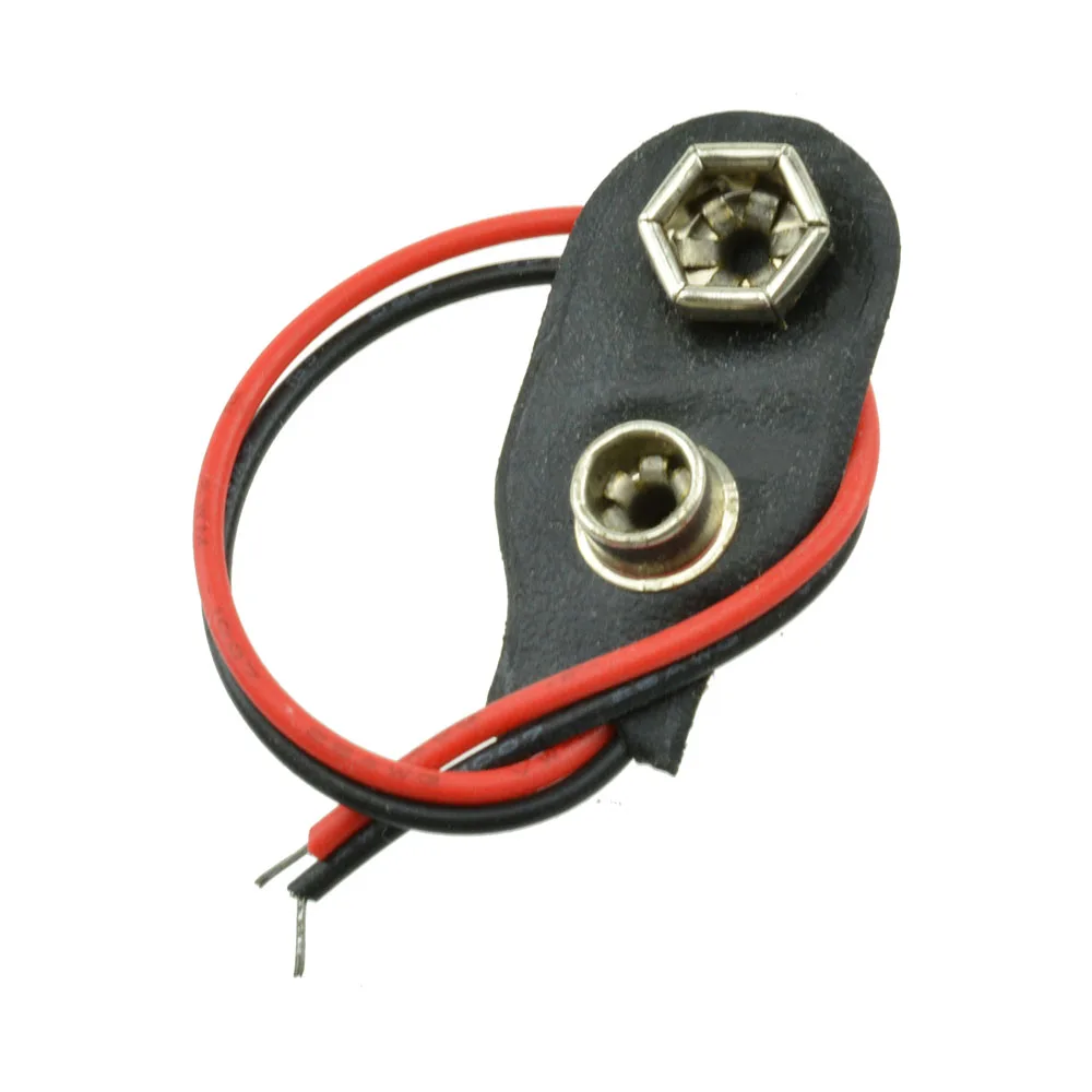 10 Buah I Tipe 9 V Baterai Clip-On Konektor Kulit Shell Hitam Merah Kabel 9 Volt Baterai Klip Konektor Baterai Pemegang UNTUK Arduino