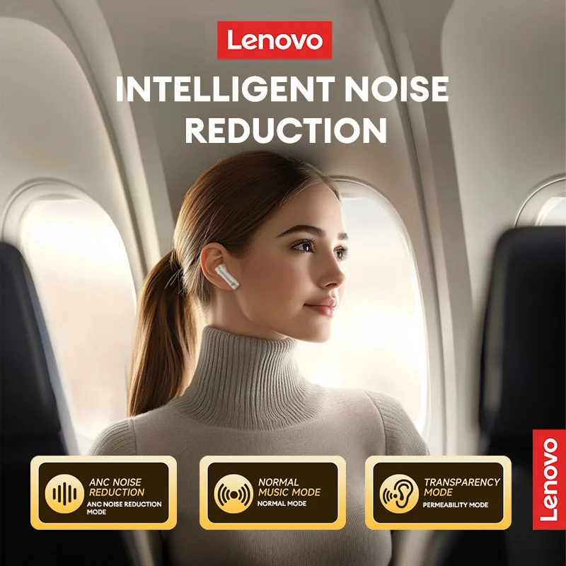 Choice Lenovo LP27 Wireless Bluetooth 5.4 Earbuds HIFI Stereo Sound Low Latency Headset Noise Reduction Sport Gaming Earphones