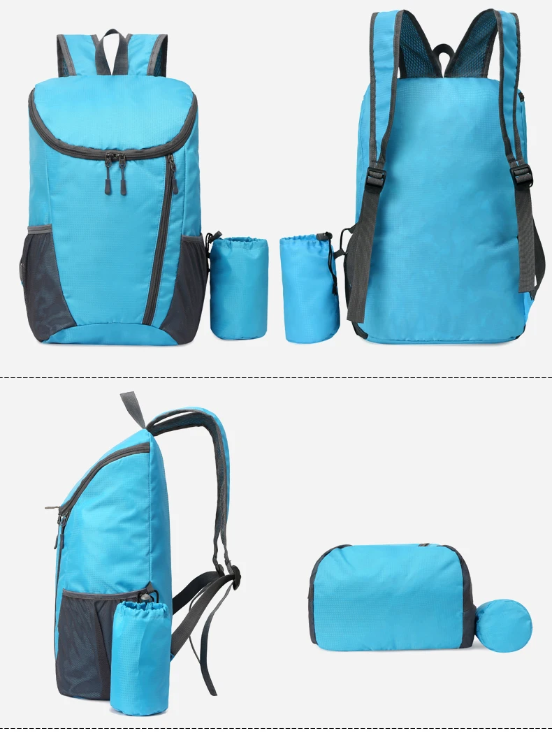 23L Tragbare Tag Pack Faltbare Rucksack Klapp Bergsteigen Tasche Ultraleicht Outdoor Radfahren Rucksack Reise Knapsack Wandern Handgepäck Tragbar Sport Laptop speicher Hautbeutel Wasserabweisend – Detail 24