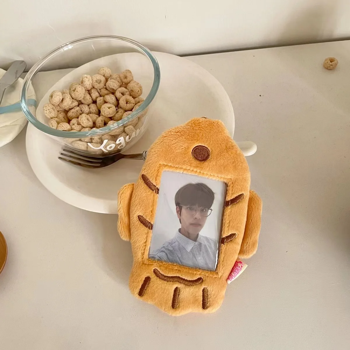 New Kawaii Japanese Food series Soft Plush Kpop Photocard Holder Photo Card Holder Bag Pendant Display pendant School Stationery