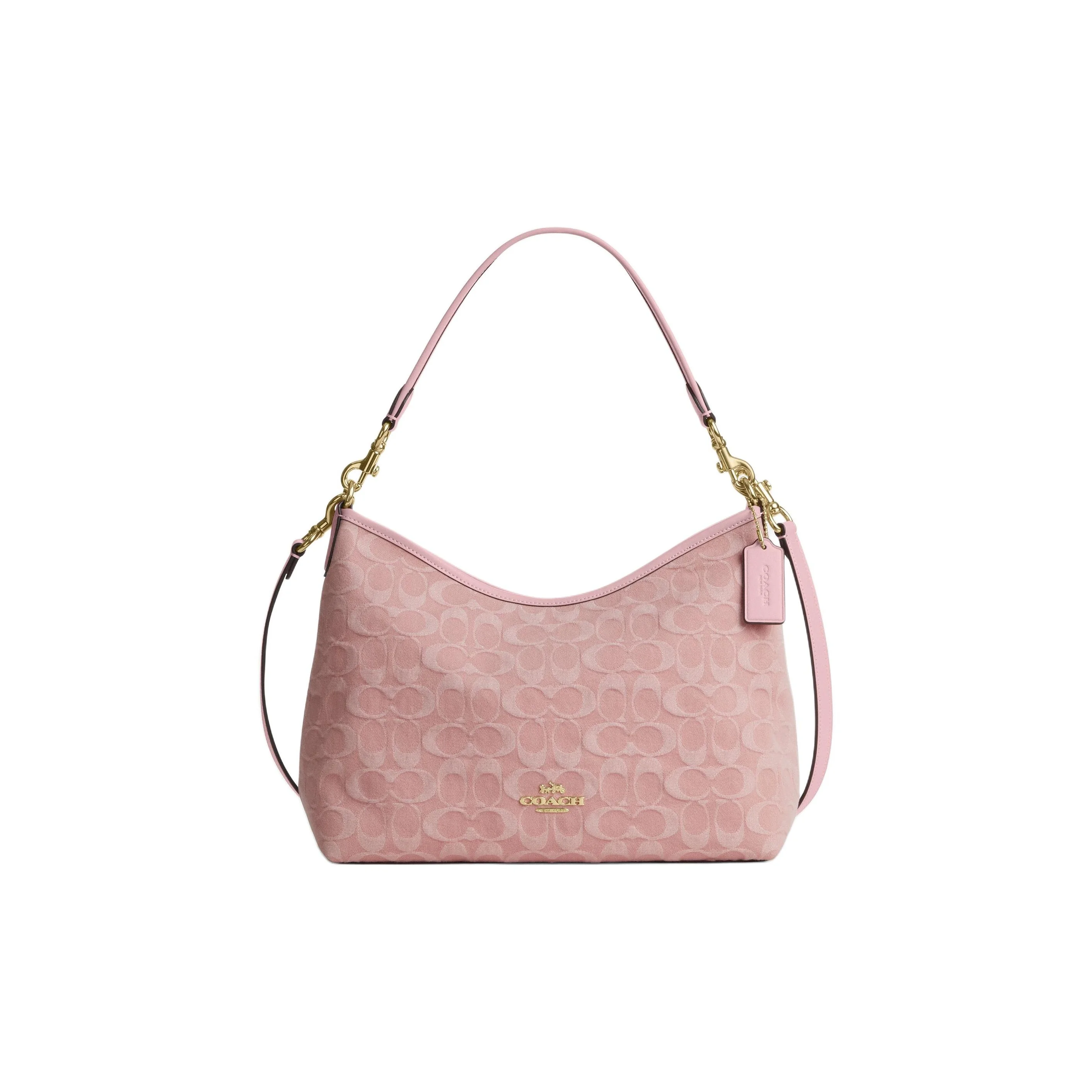 COACH Laurel Fabric Shoulder Bag Large Women's Light Pink CER66-IMNH1