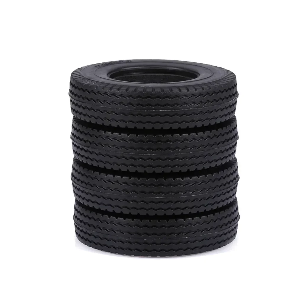 4Pcs Rubber Tyres Wheel Tires With Sponge for 1:14 Tamiya Tractor RC Car Truck