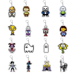 6CM Charm Game Undertale Pixel  Acrylic Keychain Model Cosplay Characters Ornament Accessories Goods Collection Gifts