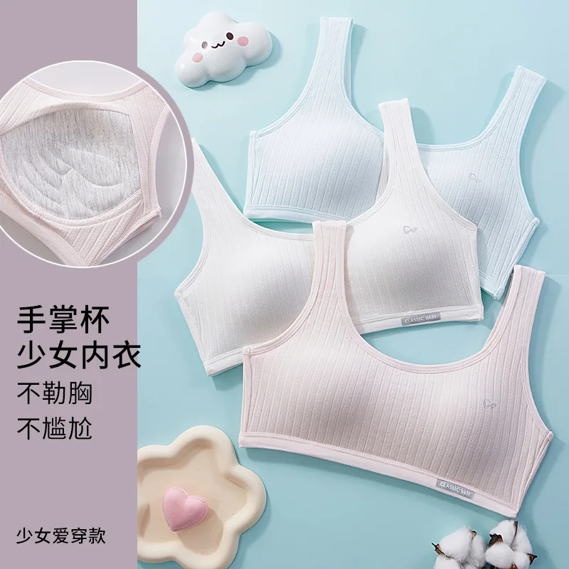 Girl Bra Student Vest Sport Girl Bra Shockproof Running Sports Underwear Development-stage Student Chest Pad Vest Breathable Bra