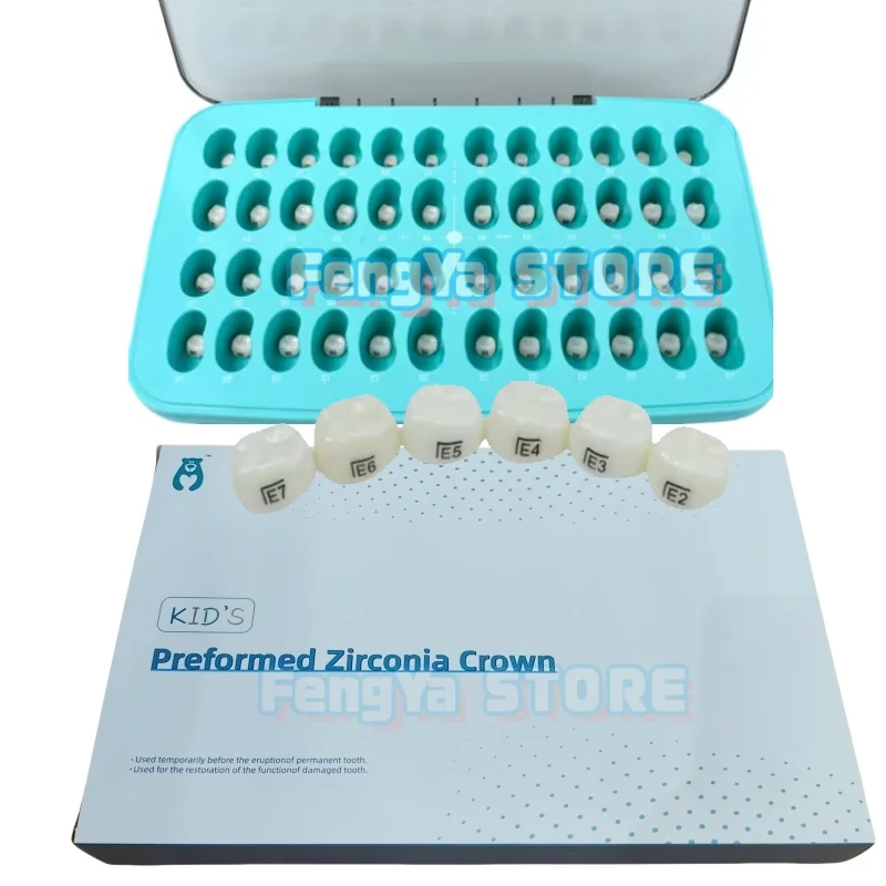 48Pcs/Box Dental kids Preformed Zirconia Crowns Primary Molar Posterior Crown Dental Kids Orthodontic Pediatric Deciduous Crown