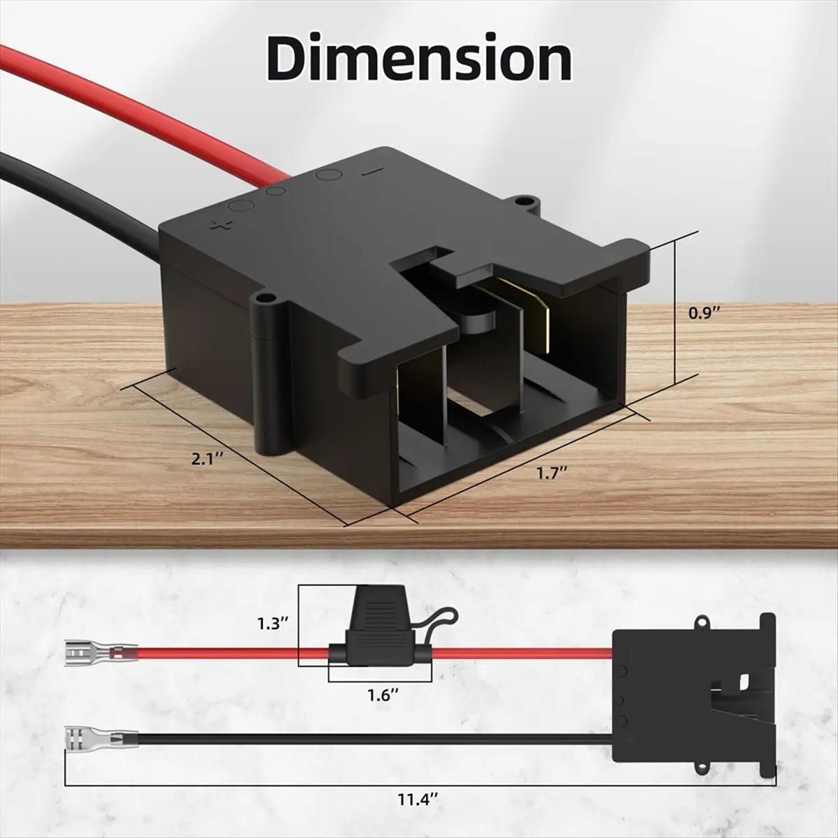 A75K Replacement Wire Harness Connector for 12 Volt Price Battery with 12 AWG Wire 3 Replaceable Fuses
