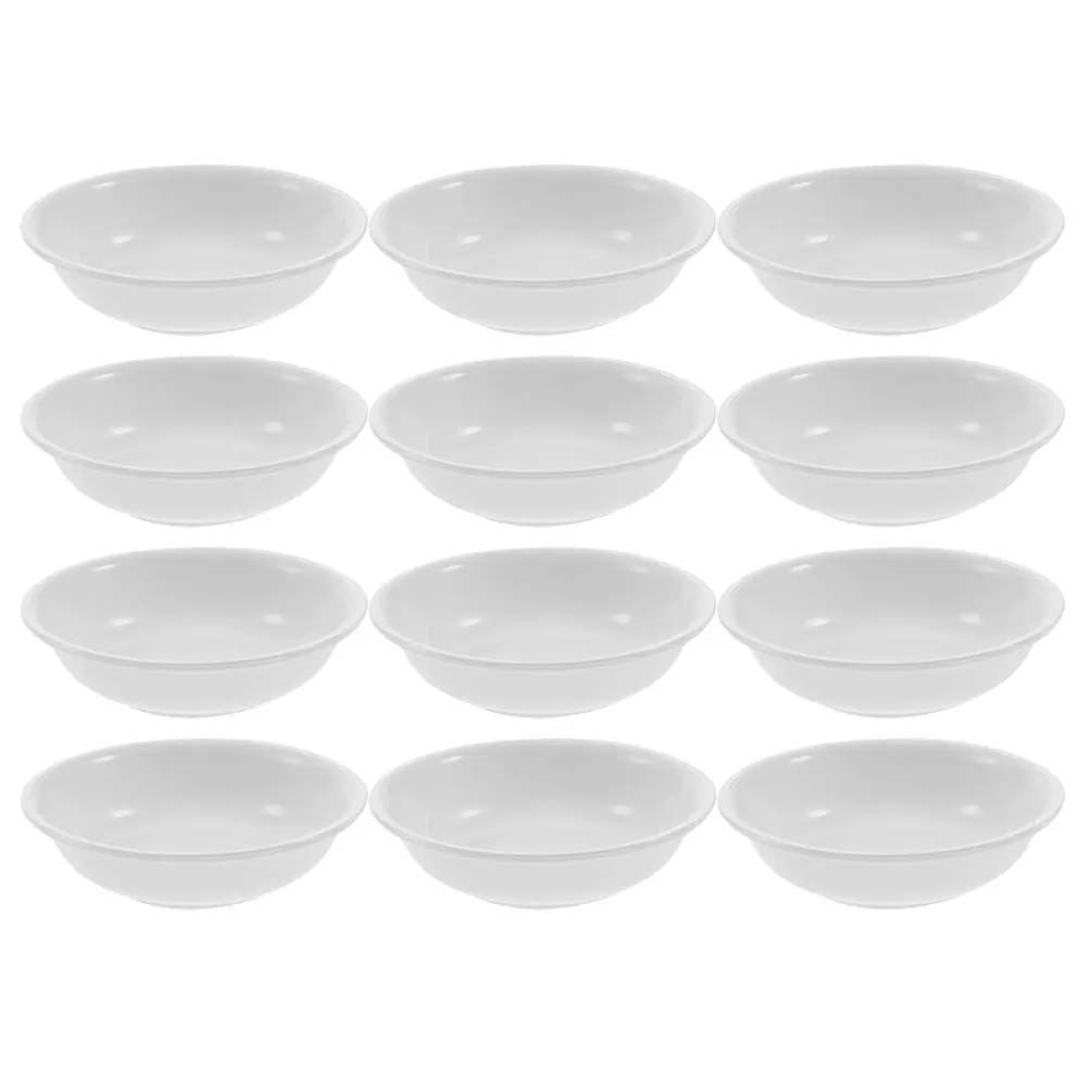 

12pcs Plastic Saucer Appetizers Dish Serving Bowls Dip Soy Dipping Small Sauce Bowls Condiment Dishes Easy Clean Round Edges