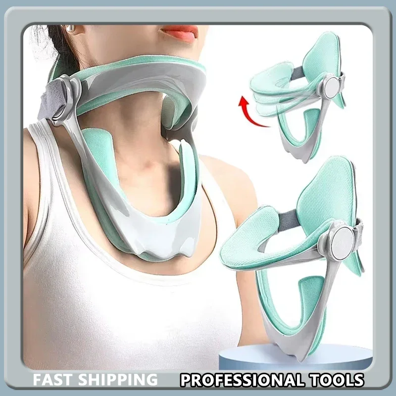 

Регулируемое устройство для вытяжения шейного отдела, брекеты для шеи, поддержка носилок, корректор осанки, шейный воротник, защита позвоночника, облегчение боли