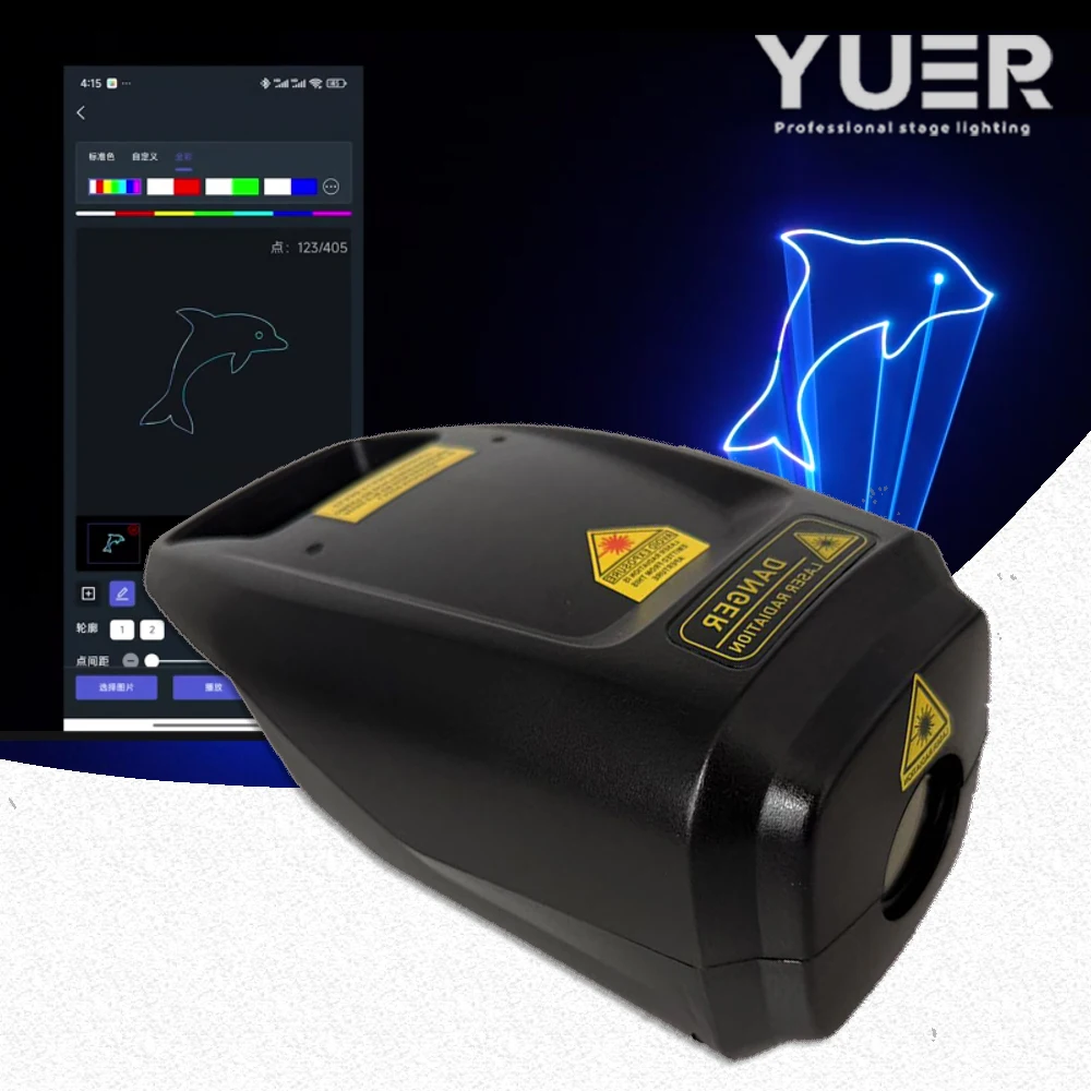 Handheld 3W RGB Laser Light 15KPPS Rechargeable APP control Gobo Logo DIY Lighting for Party DJ disco Club stage Decoration