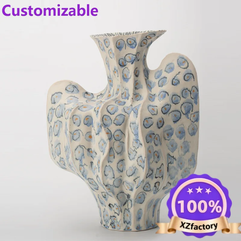 Factory Direct 2026 Medieval style ceramic flower vase ornament art homestay model room guest dining table high-end flower arran