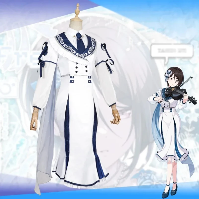 A;3\v,7'd/BanG Dream! Morfonica Tsukushi Nanami Mashiro Toko Cosplay Full Set Cute White Dress Adult Women Game Hallc;4'b,7'm\1/ view 3