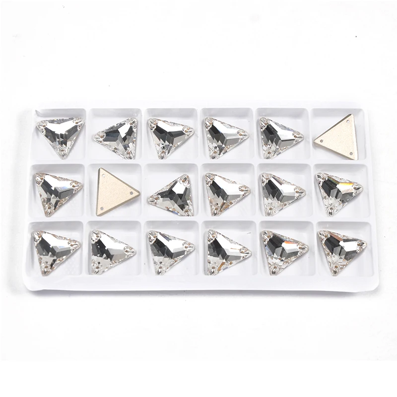 YANRUO 3270 All Sizes Clear Sew On Glitter Strass Triangle Crystal Flatback Rhinestone For Dress Shoes