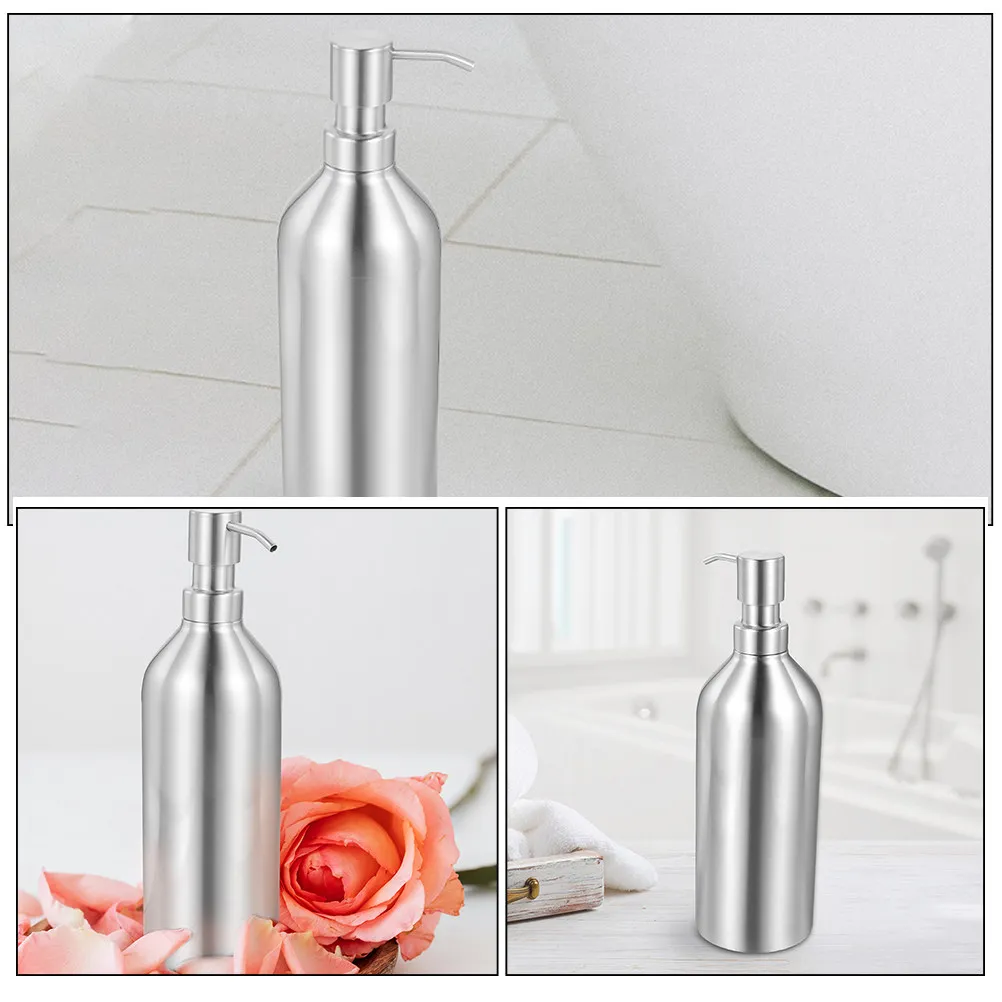 Stainless Steel Soap Dispenser 2 Pack Refillable Pump Bottles for Hand Soap Lotion Shampoo Kitchen Bathroom