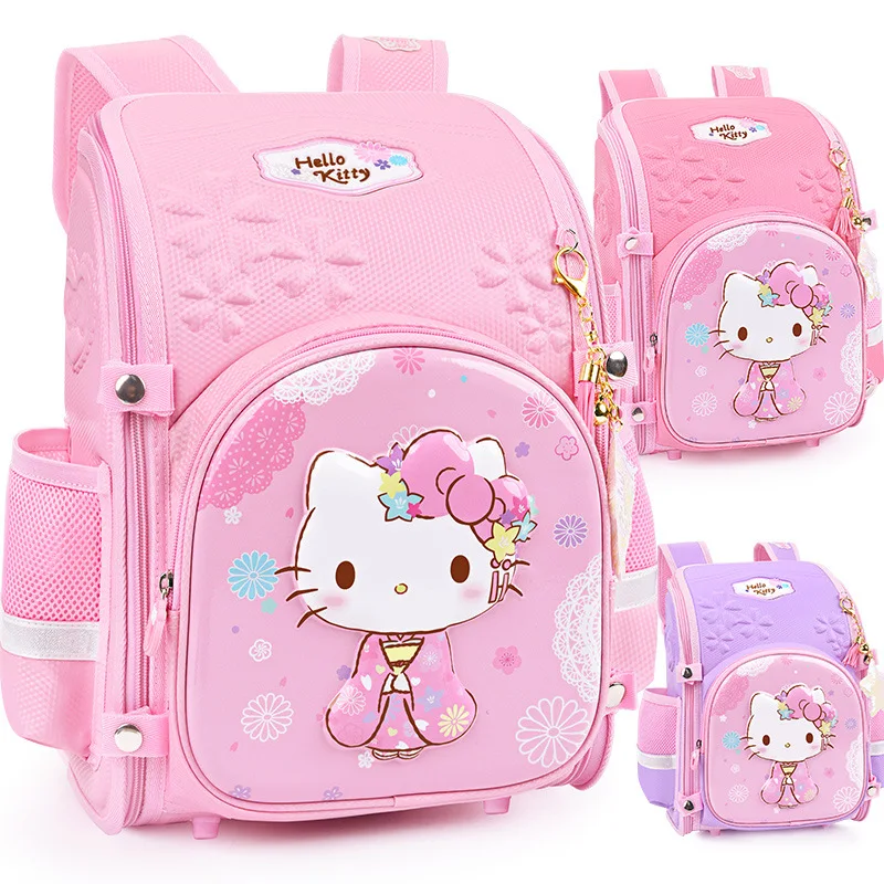 Bolsa de escuela primaria HELLO KITTY para niñas, PROTECTOR de columna vertebral y reducción de carga, mochila para niños, 1-3, 2nd, 3 grados