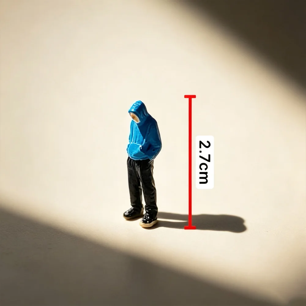 1:64 Hoodie Male Miniature Scene Diorama Ornament Simulation Model Tiny Figure Photography Prop