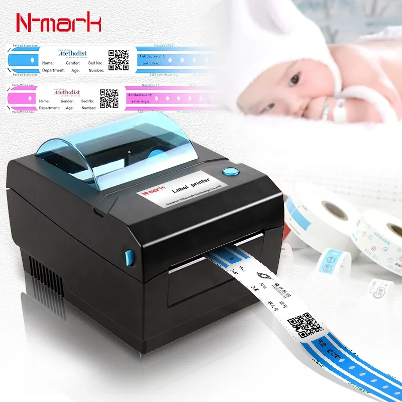 Nmark Hospital Silicone Thermal Label Printer For Wristband Thermal Label Paper