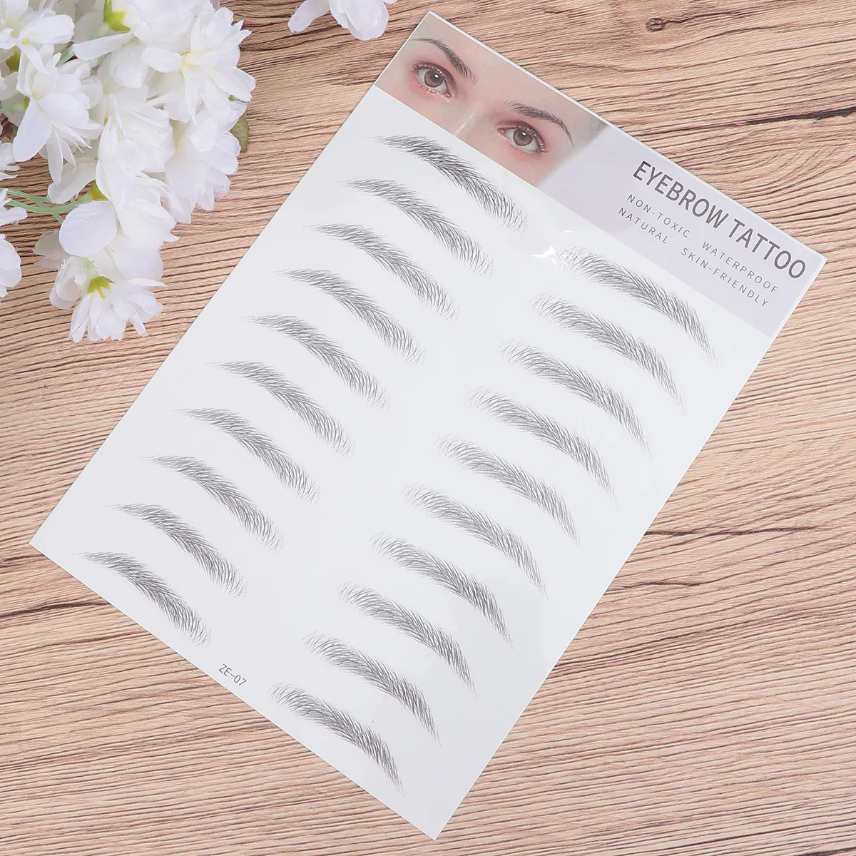 

2Pcs Eyebrow Stickers Artificial Imitation Eyebrow Hair-Like 7 Black for Men Women Quick Application Natural