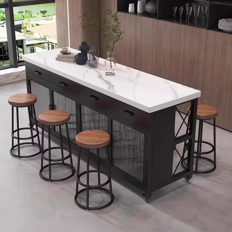 Movable mid-island counter, separate cooking, side table, small apartment, home open restaurant, hotel kitchen, bar