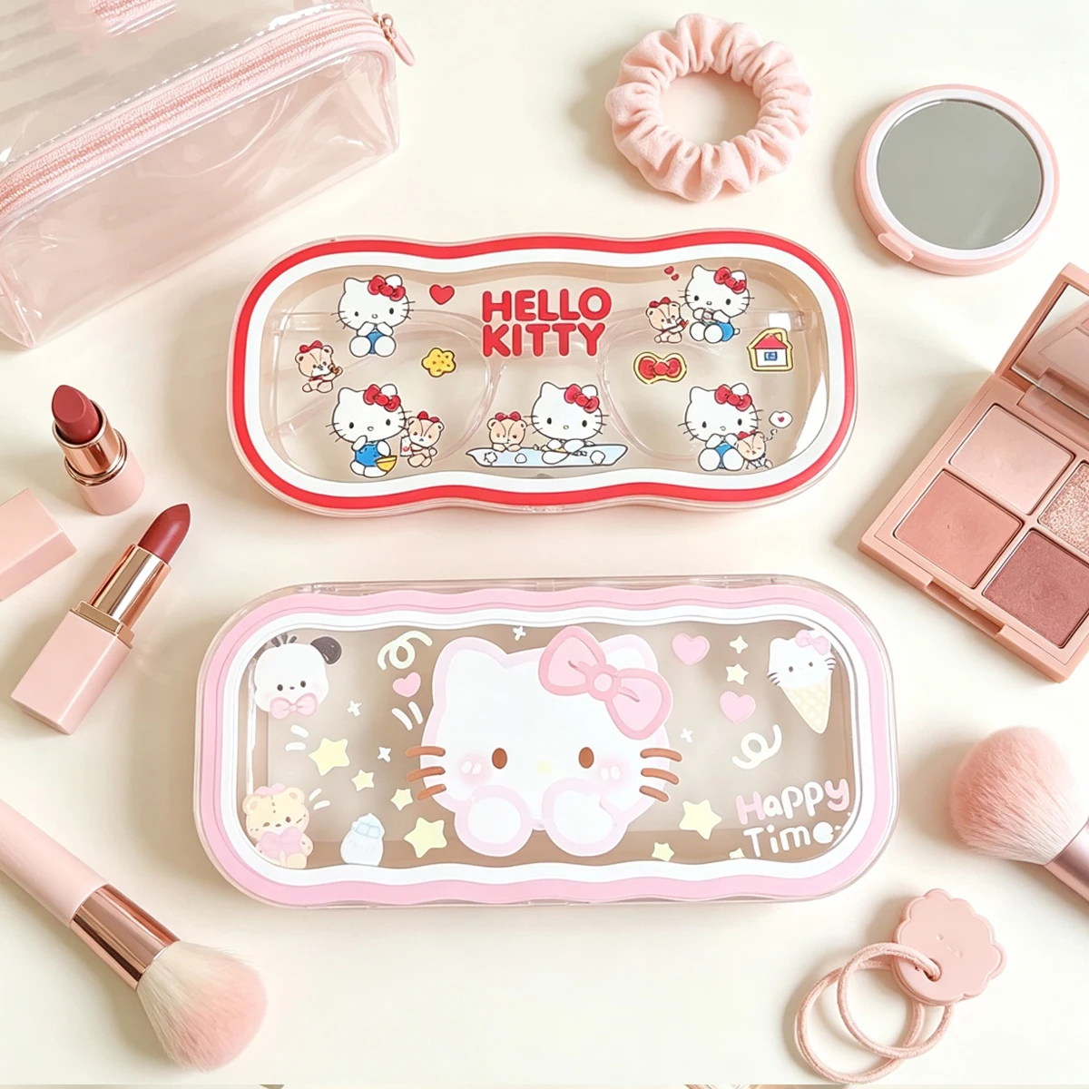 ハローキティ ウェーブエッジ眼鏡ケース、ポータブル透明プラス - Women Accessories List のレビューと価格