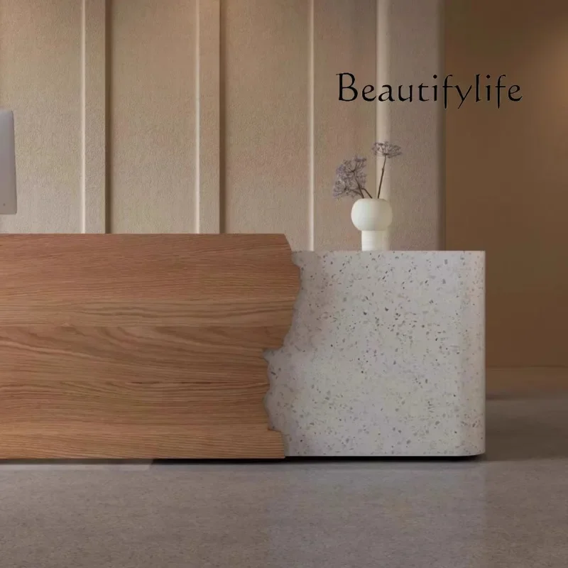 بواسطة L شكل مكتب الاستقبال مكتب الاستقبال التصميم الحديث صالون تجميل مكاتب الاستقبال عيادة الخشب Mostrador دي Tienda الأثاث