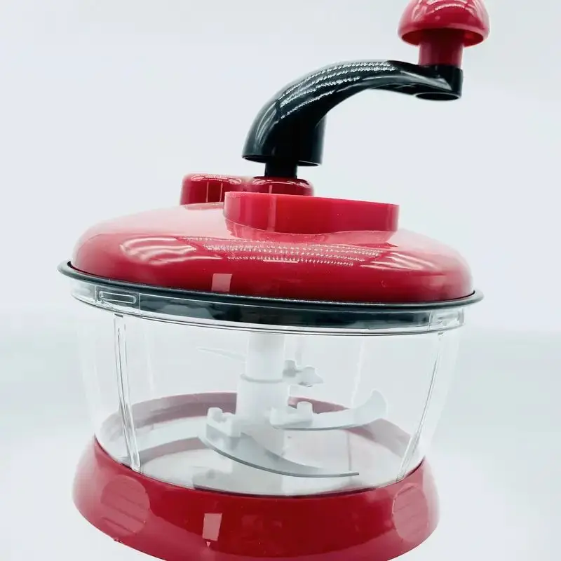 1pc Red Easoning Chili Garlic Slicer Manual Multifunctional Food Processor Vegetable Fruit Chop Up Machine