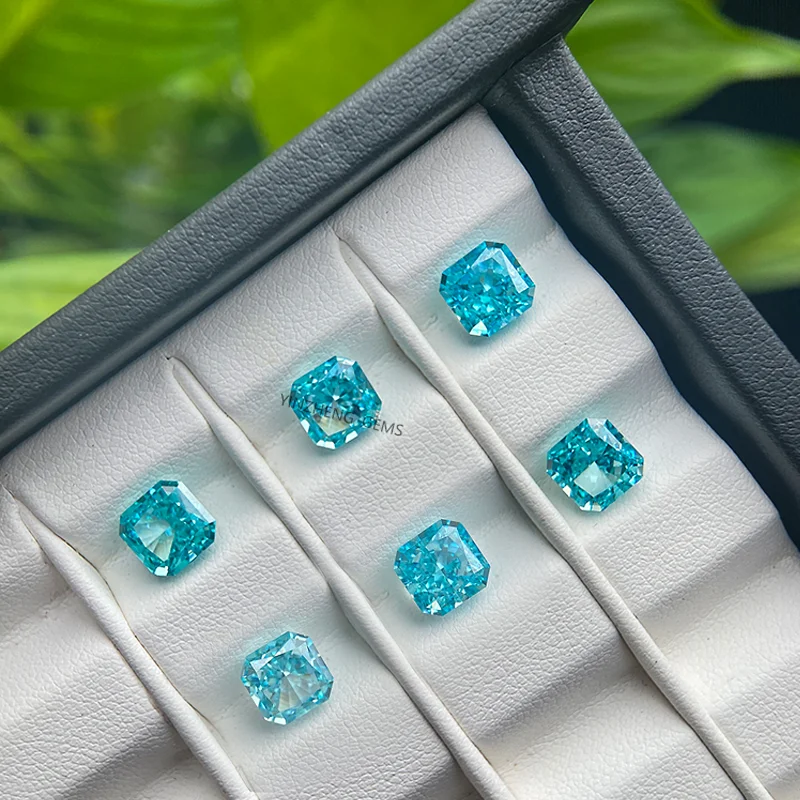 

YinZheng AAAAA Grade Ice Sky Blue Cubic Zirconia Millennium Asscher Cut For Making Jewelry Lab Grown CZ Making Loose Gemstone