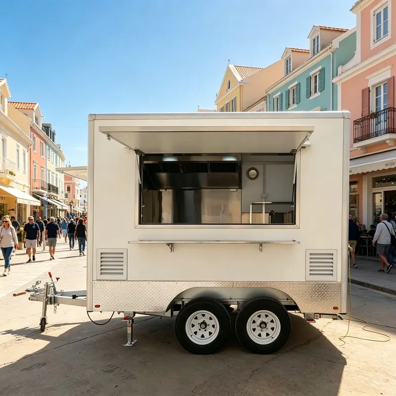 Customizable 3m Mini Square Fiberglass Aluminum Food Trailer Mobile Catering Restaurant Snack Trailer