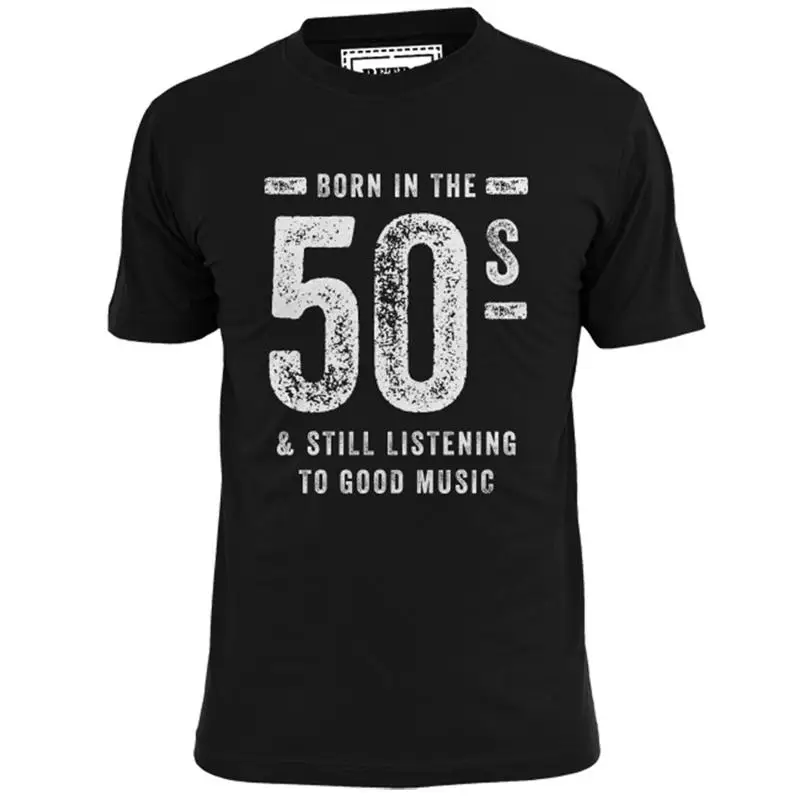 Camiseta para hombre nacida en los 50 y siempre escuchando buena música, regalo