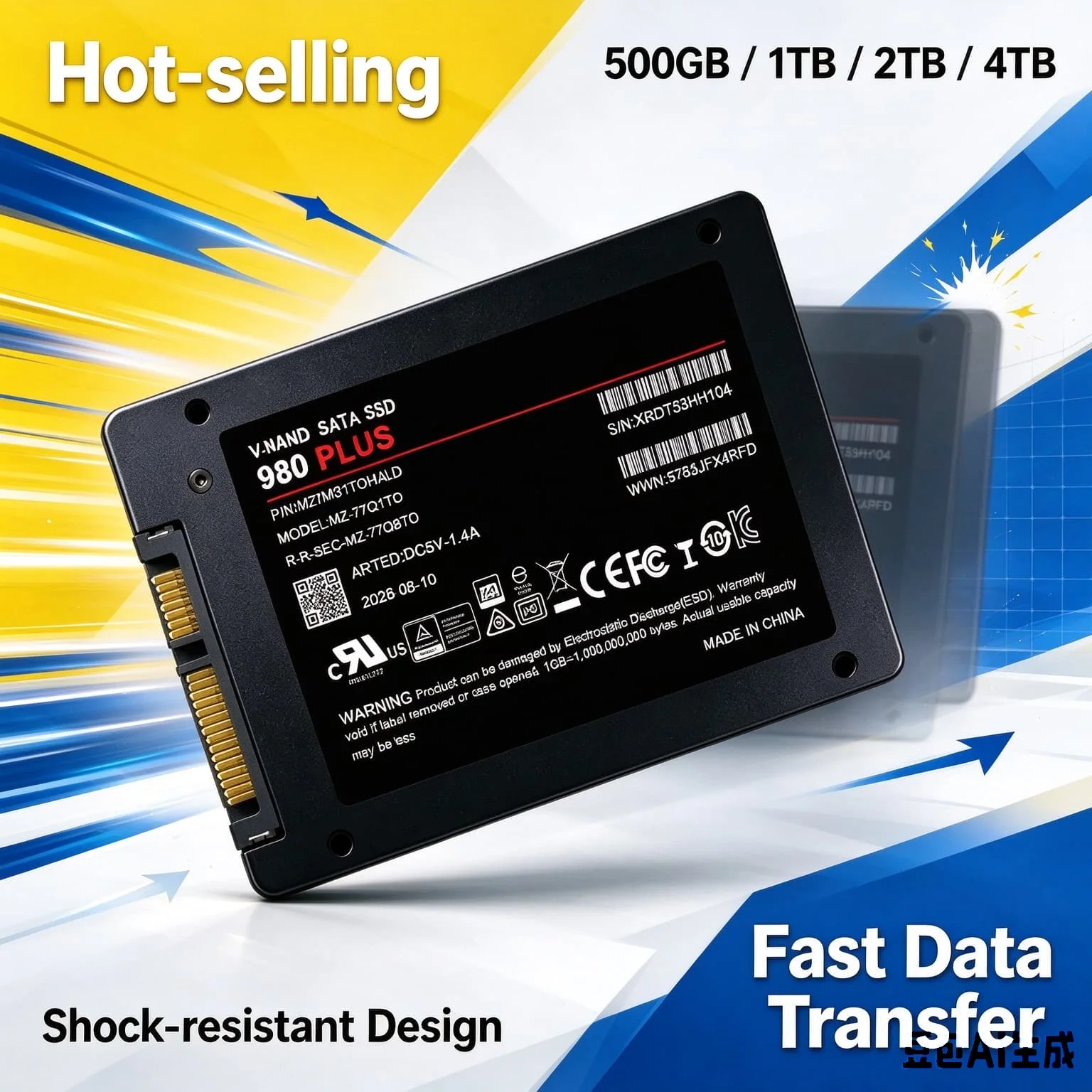 Desktop Laptop PC 500GB 1TB 2TB 4TB High Capacity 980 PLUS 2.5 Inch Internal Solid State Drive SATA III High SSD Storage Ultra