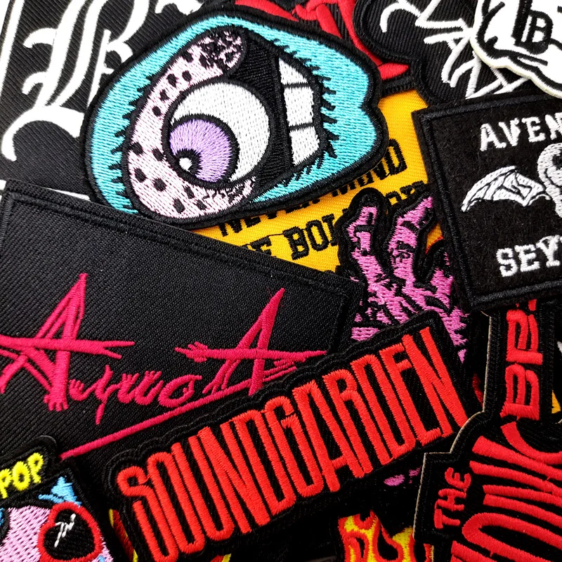 Bands Iron On Patches Apparel Sewing Fabric Handmade Appliques For Clothing Punk Rock Stickers Badges Parche