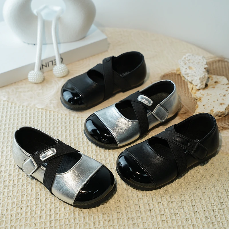 

Girls' Leather Shoes 2025 Spring/Autumn New Shallow Mouth Round Toe Kid's princess shoes Lightweight Children's Shoes 23-36