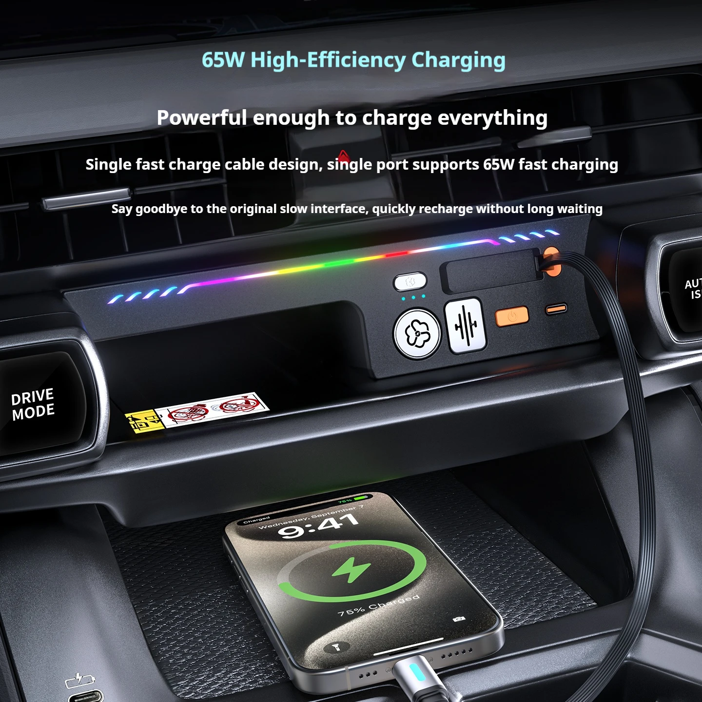 2026 For Toyota RAV4 RAV 4 Car Fast Charger 135W Docking Station USB Converter With Car Air Freshener Car Perfume view 4