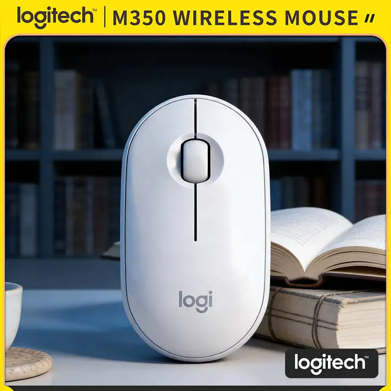 

Logitech M350 Wireless Silent Mouse - 90% Less Click Noise, Recycled Plastic, 10m Range, 1000 DPI, Eco Office Perfect