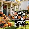 Ghosts Pumpkins Halloween Garden Flag Double Sided Yard Decor 12x18In jjp