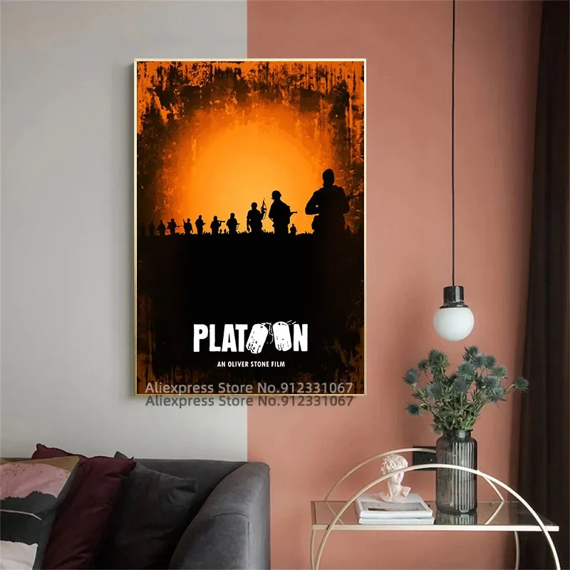 Movie Poster of Platoon by Oliver Stone Canvas Painting Art Poster Print Wall Art Picture Home Decor Cuadros