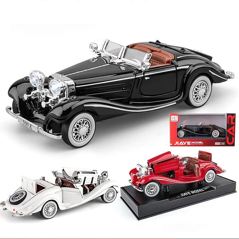 Coche de juguete de aleación de simulación de coche clásico convertible Daben 500K 1:32, coche clásico retro, adorno de boutique